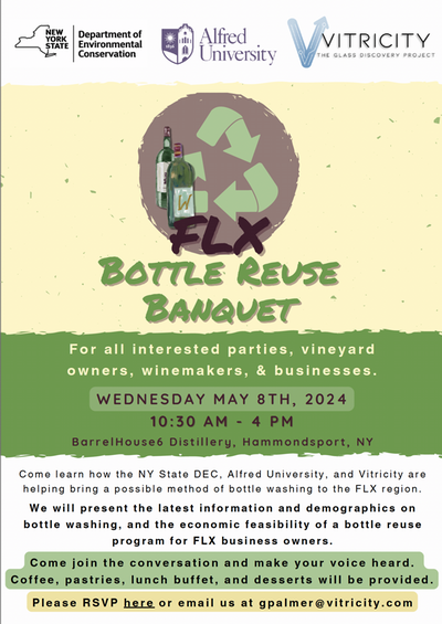 poster with event text and green reuse recycle symbol