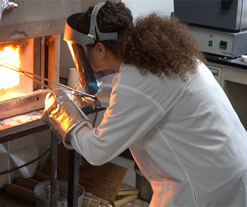 image of woman preparing glass