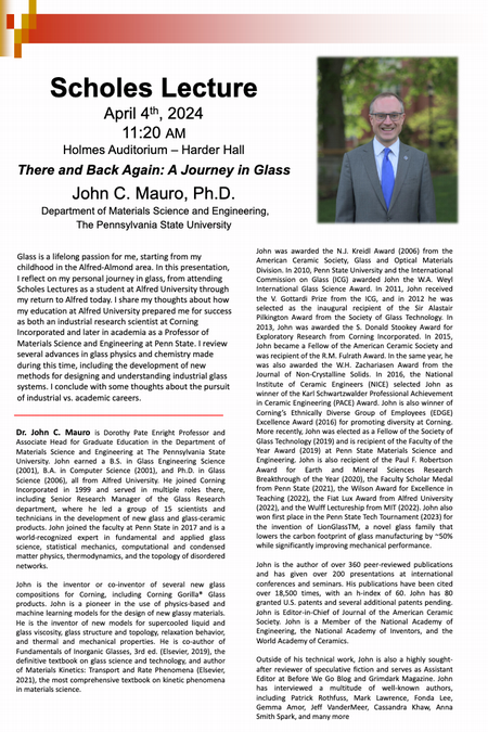 poster with event text and headshot of the lecturer